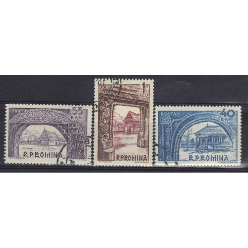Roumanie 1963 : Village : Ceauru (Oltenie) / Hapria (Hunedoara) / Tilisca (Brasov) - Série De 3 Timbres Oblitérés