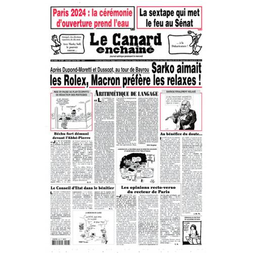 Le Canard Enchainé N° 5387 : "Sarko Aimait Les Rolex, Macron Préfère Les Relaxes !"