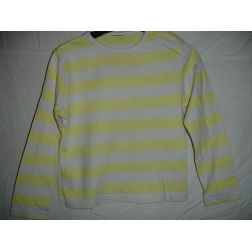 T-Shirt Bicolore Jaune&gris Manches Longues 4/5 Ans