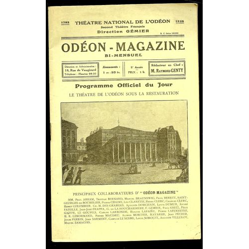 Programme Odéon Magazine/Bimensuel/1925