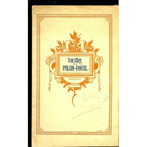 Programme : Theaatre Du Palais Royal 1917