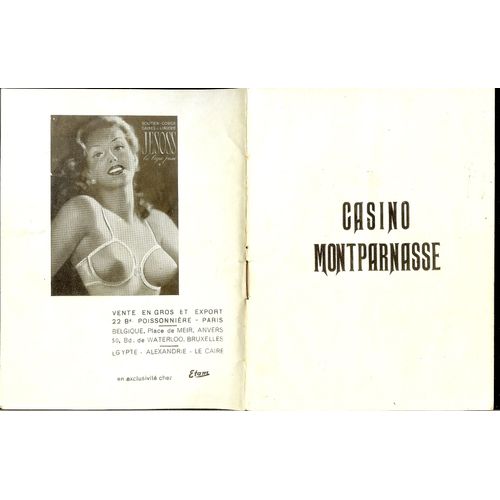 Programme : Casino Montparnasse 1952/Réseda Veut Poser Nue