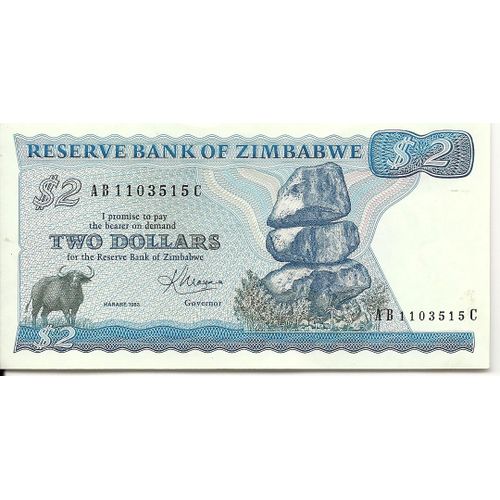 Zimbabwe 2 Dollars Banknote