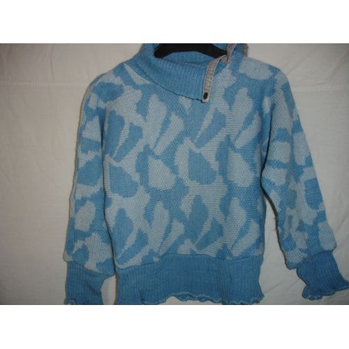 Pull Bleu&blanc Col Roulé 5/6 Ans