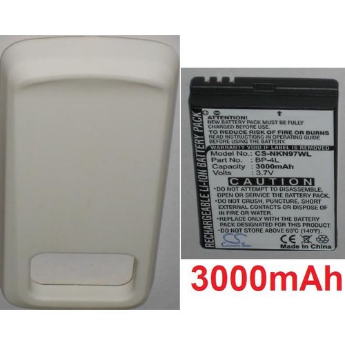 Batterie Pour Nokia N97, Blanc/ White, P/N: Bp-4l Bp4l, Avec Cache, Très Haute Capacité **3000mah**