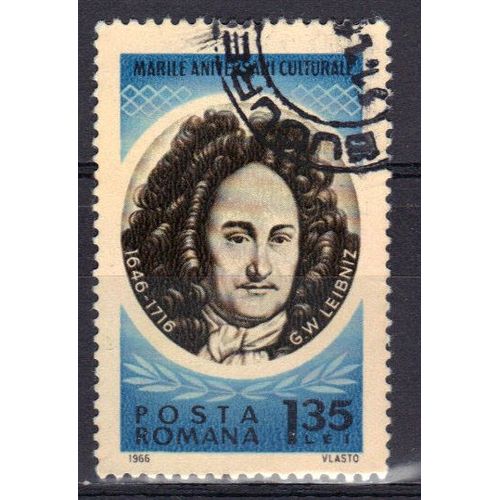 Roumanie 1966 : G.W. Leibniz (1646-1716) - Timbre Oblitéré