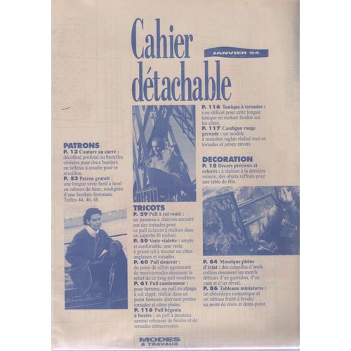 Cahier Detachable Mode Et Travaux De Janvier 1994