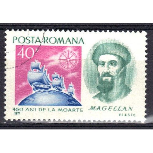 Roumanie 1971 : Magellan (450è Anniversaire De Sa Mort) - Timbre Oblitéré