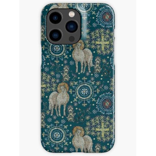 Coque Iphone Samsung Mosaïques De Ravenne: Blue - Collection Byzantine Compatibilité Pour Étui 18 17 16 15 14 13 12 Plus Pro Max Galaxy S25 S24 S23 S22 Ultra Note 20