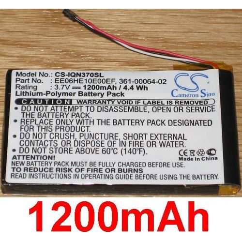 Batterie Pour Garmin Nuvi 3700, Garmin Nuvi 3750, Garmin Nuvi 3760, Garmin Nuvi 3760t, Garmin Nuvi 3790, Garmin Nuvi 3790t, P/N: 361-00064-02, Ee06he10e00ef, **1200mah**