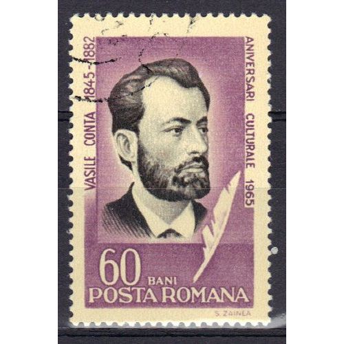 Roumanie 1965 : Vasile Conta, Philosophe (1845-1882) - Timbre Oblitéré
