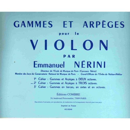 Gammes Et Arpèges Pour Le Violon Par Emmanuel Nerini- 2e Cahier