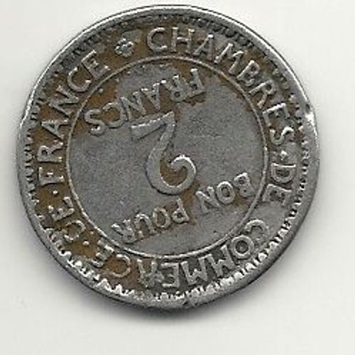 2 Francs Chambre De Commerce 1921