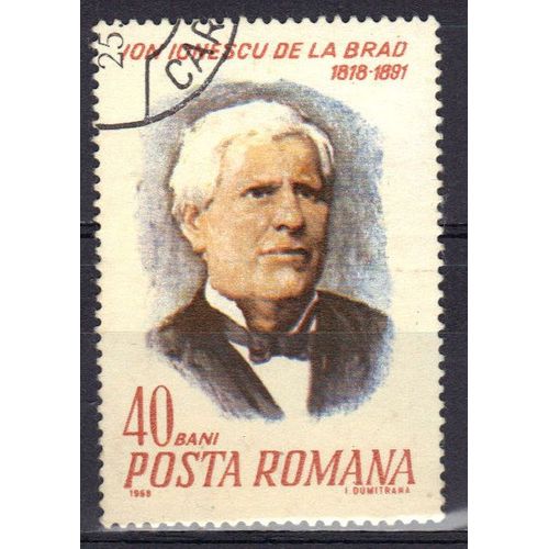 Roumanie 1968 : Sesquicentenaire De La Naissance De Ion Ionescu De La Brad (1818-1891) - Timbre Oblitéré
