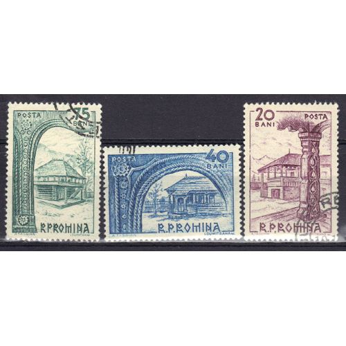 Roumanie 1963 : Villages-Musées De Bucarest - Série De 3 Timbres Oblitérés