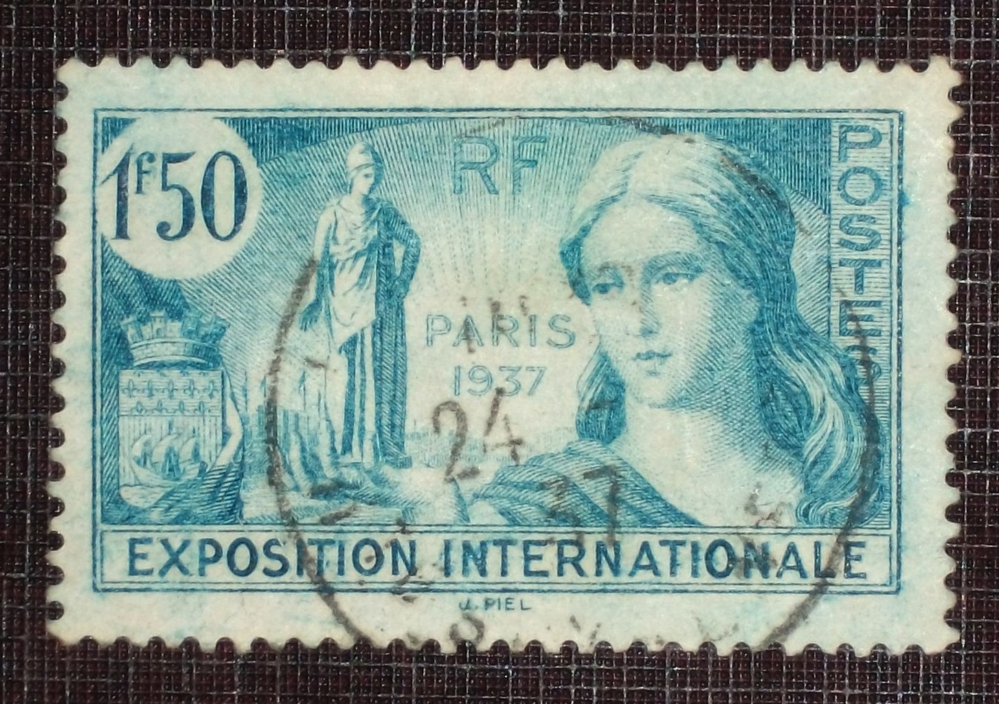 France N° 336 Oblitéré De 1937 - 1f50 Bleu-Vert « Propagande Pour L'exposition Internationale De Paris »
