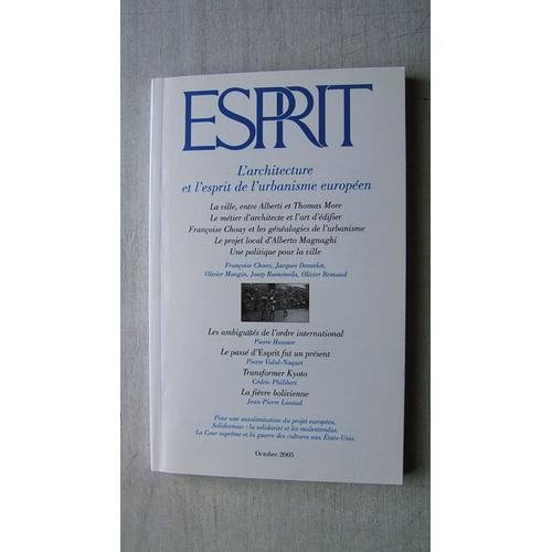 Esprit  N° 10 Octobre 2005 L'architecture Et L'esprit De L'urbanisme Européen