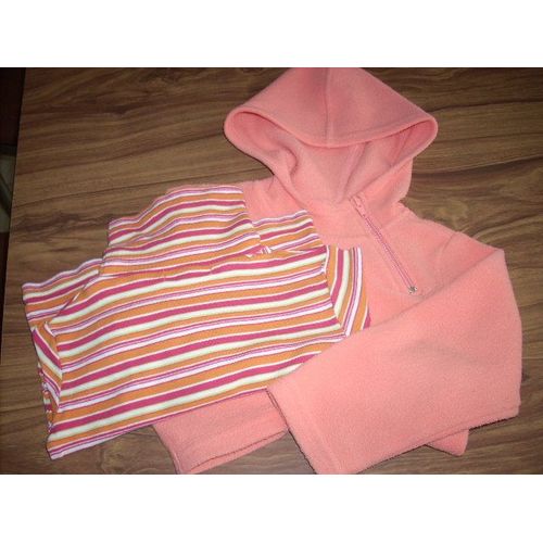 Ensemble Sweat Polaire À Capuche Et T-Shirt Col Roulé 2 Ans