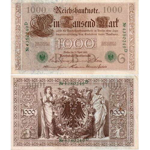 Billet  1000  Reichs Mark 1910