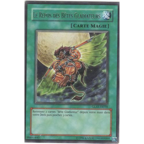 Carte Yu-Gi-Oh! "Le Repos Des Bêtes Gladiateurs" Rare Glas-Fr058