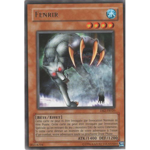 Carte Yu-Gi-Oh! "Fenrir" Rare Dr2-Fr020