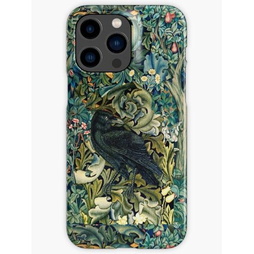 Coque Iphone Samsung Greenery Forest Animaux Raven Sur Acanthus Laisse Florale Compatibilité Pour Étui 18 17 16 15 14 13 12 Plus Pro Max Galaxy S25 S24 S23 S22 Ultra Note 20