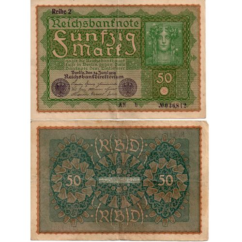 Allemagne - Billet 50 Mark 1919 -Reihe (=Série) 2