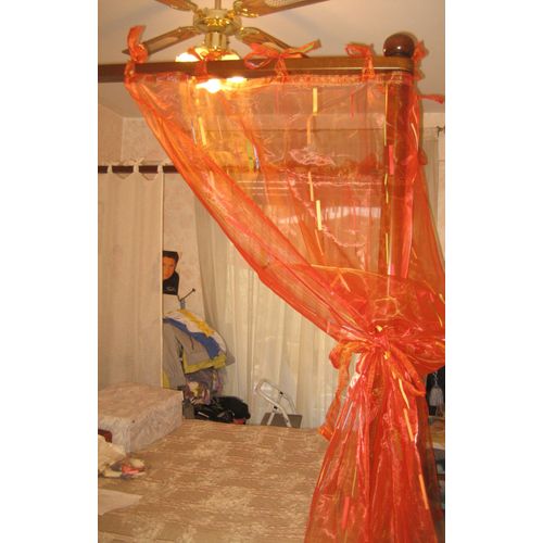4 Panneaux De Rideaux En Voile Couleur Orange A.D.R.