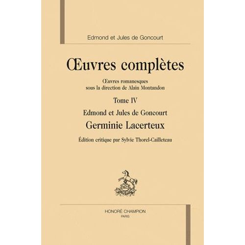Oeuvres Complètes Tome 4 - Erminie Lacerteux
