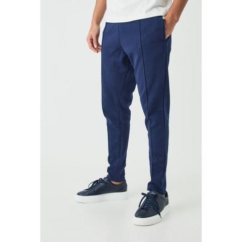 Slim Tapered Interlock Pintuck Jogger Homme - Bleu - S, Bleu