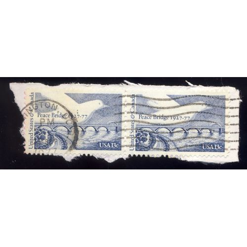 Timbre U S A, United States & Canada, Peace Bridge 1917-1977, U S A 13 Cents, Oblitéré