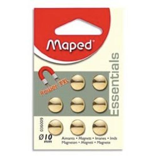 Maped - Blister De 8 Aimants - Diamètre 10 Mm - Coloris Or