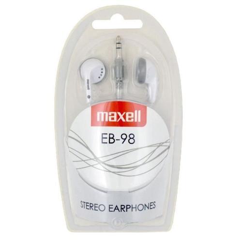 Maxell EB-98 - Micro-Écouteurs Stéréo - Jack 3,5 mm - Sensibilité 95dB - Ultra légers - BLANC (White)