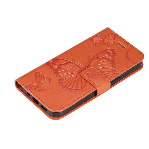 Étui Pour De Téléphone Motorola Edge 30 Ultra 5g Avec Support De Fente Pour Carte Flip Kickband Couverture Magnétique Cuir Pu Couverture Antichoc - Orange