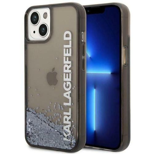 Coque Iphone 14 Karl Lagerfeld Translucide À Paillettes Liquides Noir