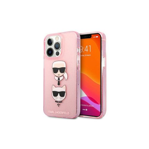Coque Iphone 13 / 13 Pro Karl Lagerfeld Glitter Karl's & Choupette Rose