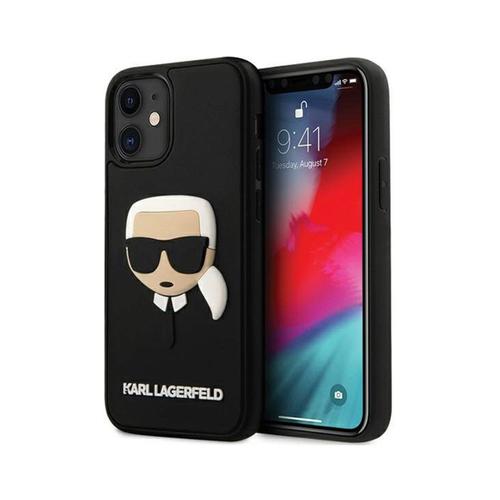 Coque Noire En Caoutchouc Avec Tête De Karl Pour Iphone 12 Mini Karl Lagerfeld