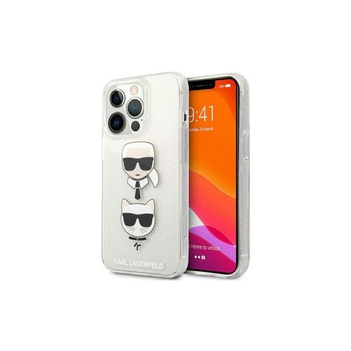 Coque Iphone 13 / 13 Pro Karl Lagerfeld Glitter Karl's & Choupette Argent