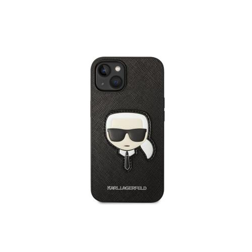 Coque Iphone 14 Plus Karl Lagerfeld Saffiano Tête De Karl Noir