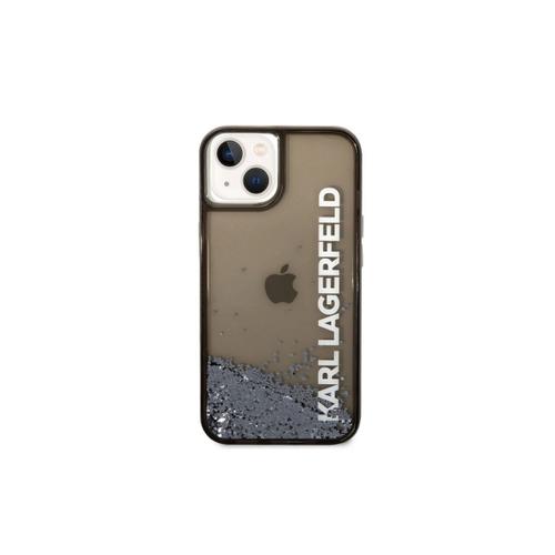 Coque Iphone 14 Plus Karl Lagerfeld Translucide Liquide Paillettes Noir