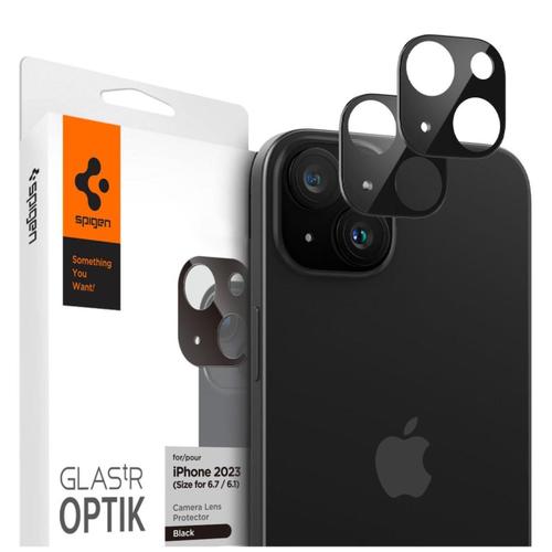 Spigen Film Camera Glass Tr Optik Iphone 15 / 15 Plus Noir (2 Pcs/Paquet)