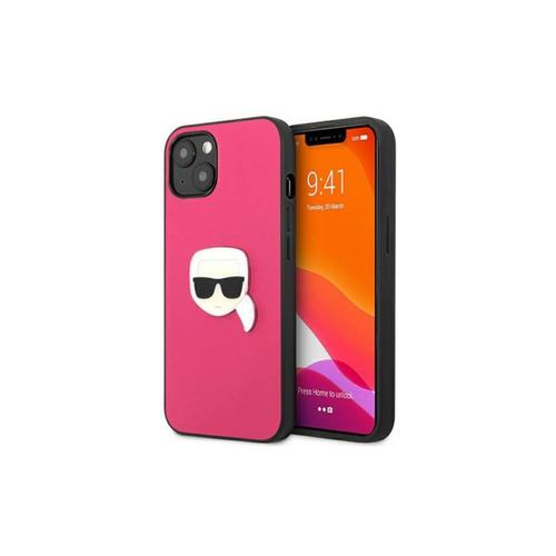 Coque Iphone 13 Karl Lagerfeld Cuir Karl Head Rose