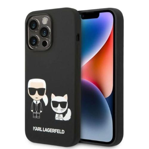 Karl Lagerfeld Coque Magsafe Silicone Liquide Karl's & Choupette Iphone 14 Pro Noir