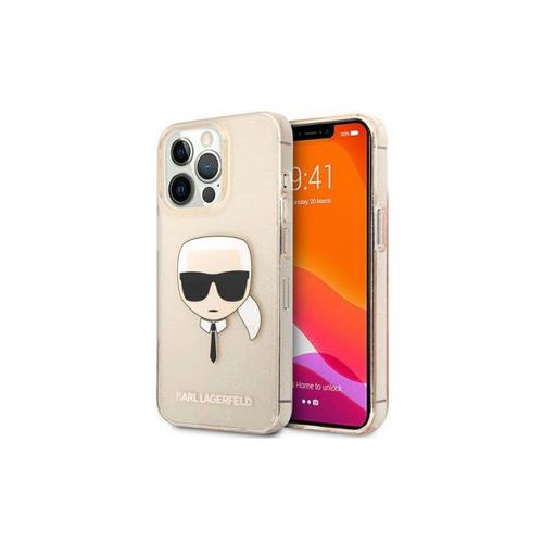 Coque Iphone 13 Pro Karl Lagerfeld Glitter Tête De Karl Or