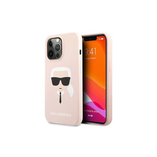 Coque Iphone 13 Pro Max Karl Lagerfeld Silicon Karl's Head Rose Clair