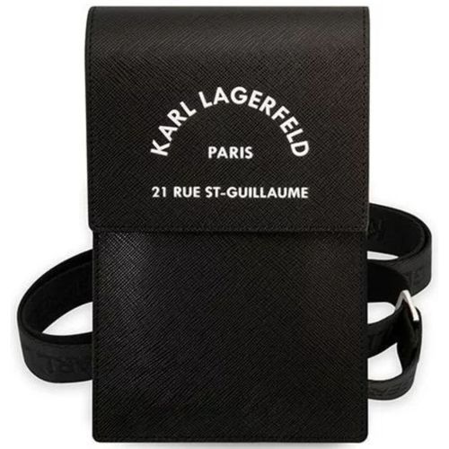 Karl Lagerfeld Sac Téléphone Saffiano Rue Saint Guillaume Noir