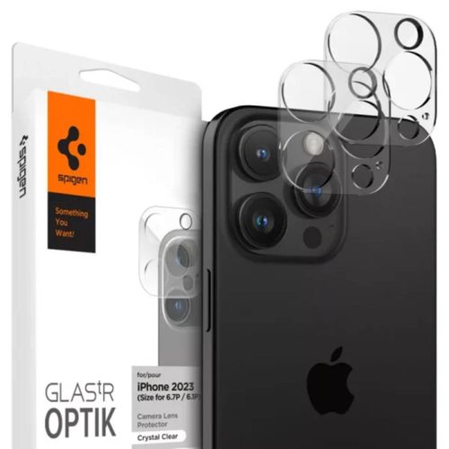 Spigen Foil Camera Glass Tr Optik Iphone 15 Pro / 15 Pro Max / 14 Pro / 14 Pro Max Crystal Clear (2 Pièces/Paquet)