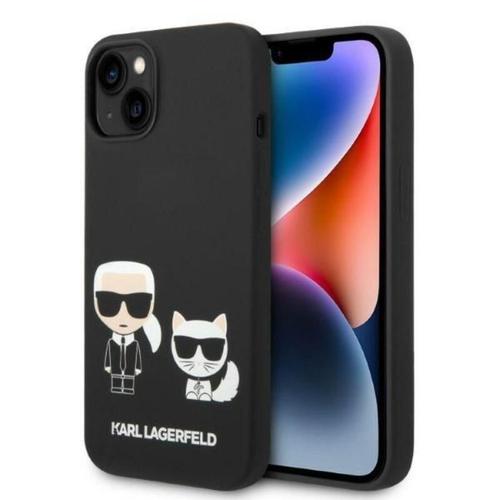 Karl Lagerfeld Coque Magsafe Silicone Liquide Karl's & Choupette Iphone 14 Noir