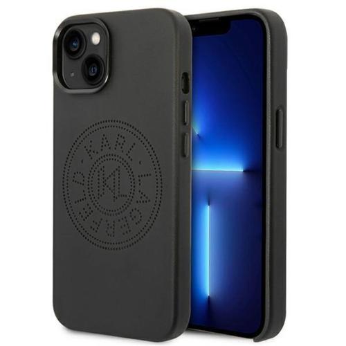 Karl Lagerfeld Coque Pu Cuir Logo Perforé Iphone 14 Noir