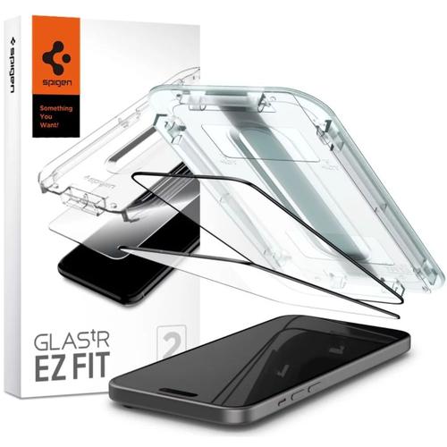 Spigen Folie Glass Tr Ez Fit Iphone 15 Set 2 Pcs, Kit De Montage, Noir